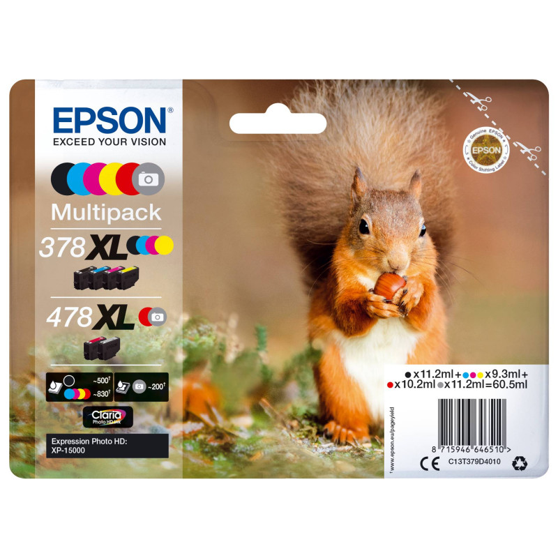 Epson multipak Claria Photo HD T 378/478 XL (6 Farben)   T 379D