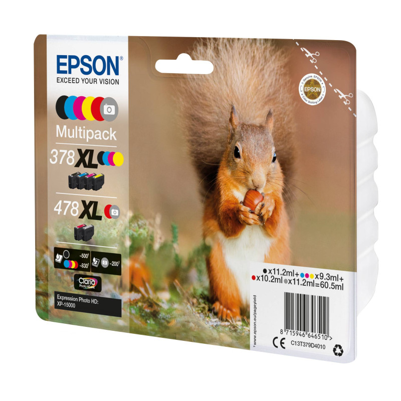 Epson multipak Claria Photo HD T 378/478 XL (6 Farben)   T 379D