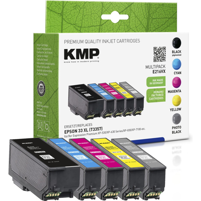 KMP E216VX multipak BK/PBK/CMY kompatybilny z Epson T 3357 XL