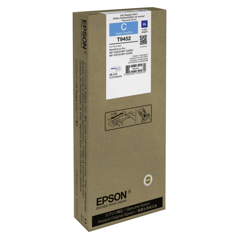 Epson WF-C5xxx Series Ink Cartr. XL cyan        T 9452