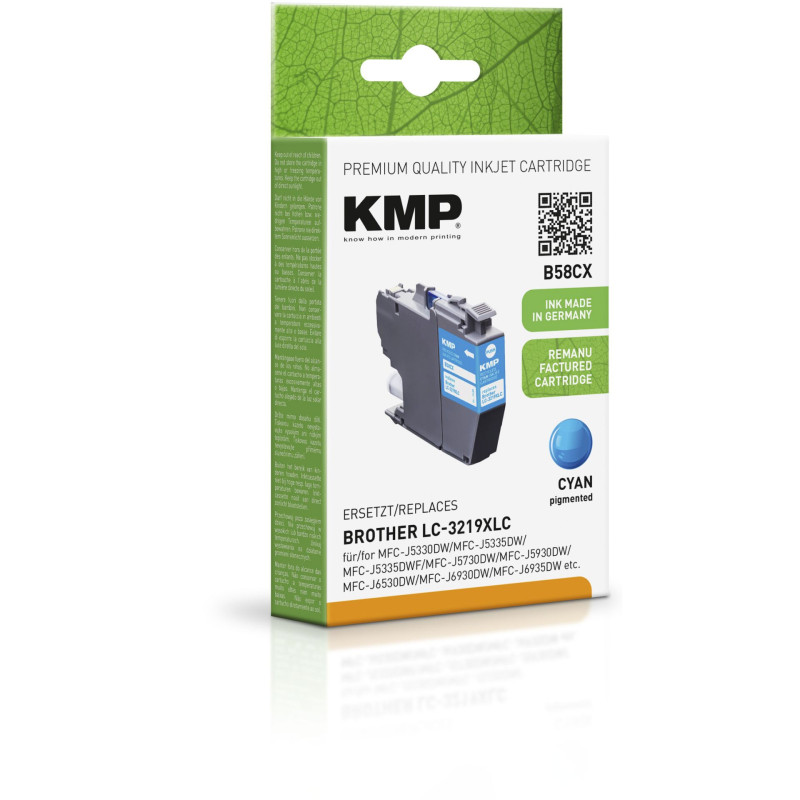 KMP B58CX Tusz cyan komp. z Brother LC-3219XLC