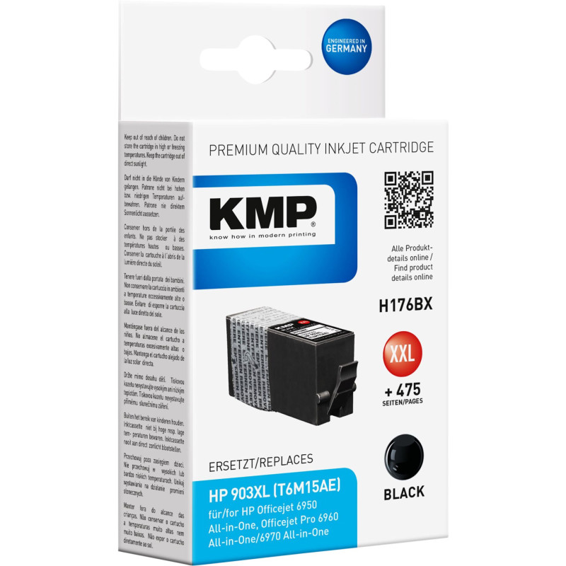 KMP H176BX Tusz czarny kompatybilny z HP T6M15AE 903XXL