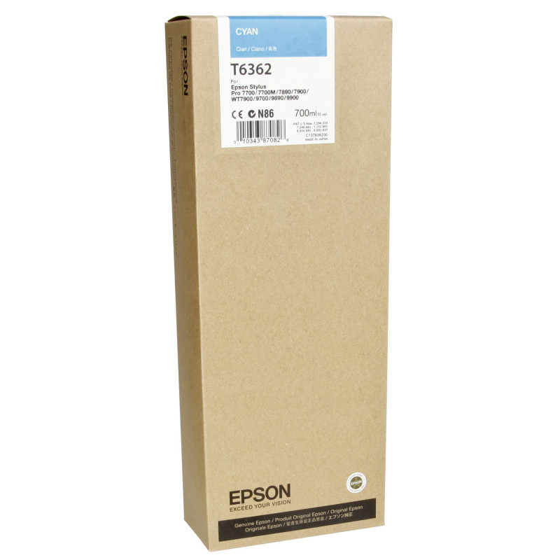 Epson Tusz cyan T 636 700 ml   T 6362