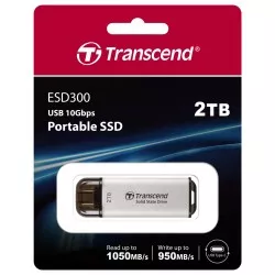 Transcend SSD ESD300S        2TB USB-C silver