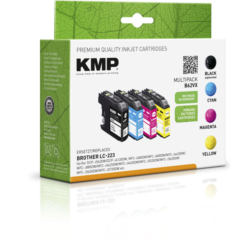 KMP B62VX multipak kompatybilny z Brother LC-223 BK/C/M/Y
