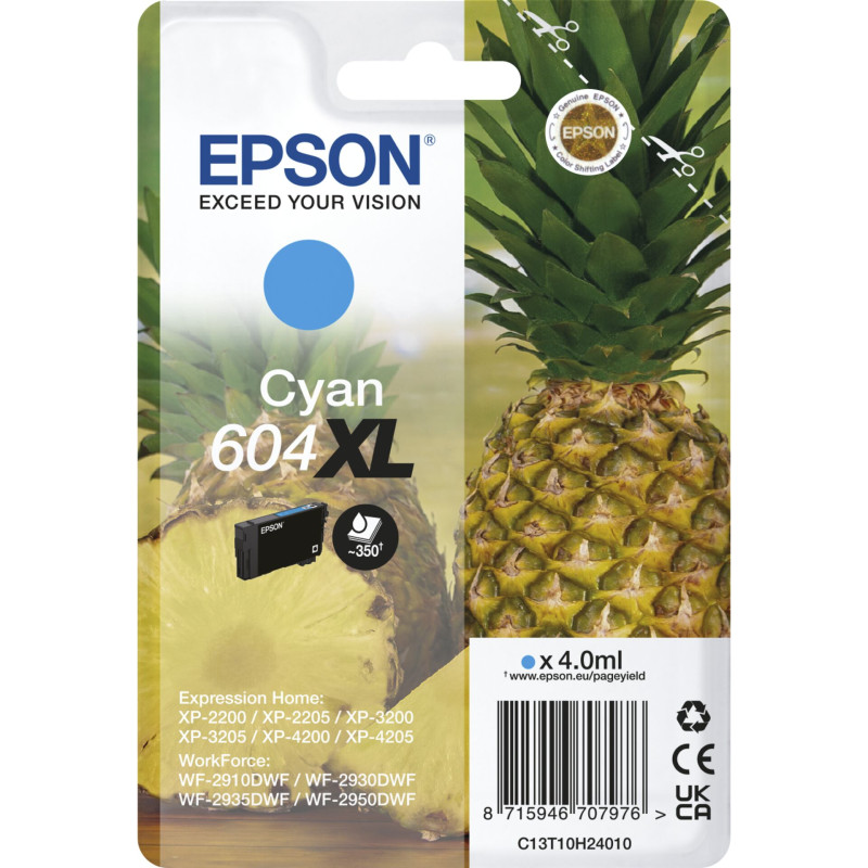 Epson tusz cyan 604 XL         T 10H2