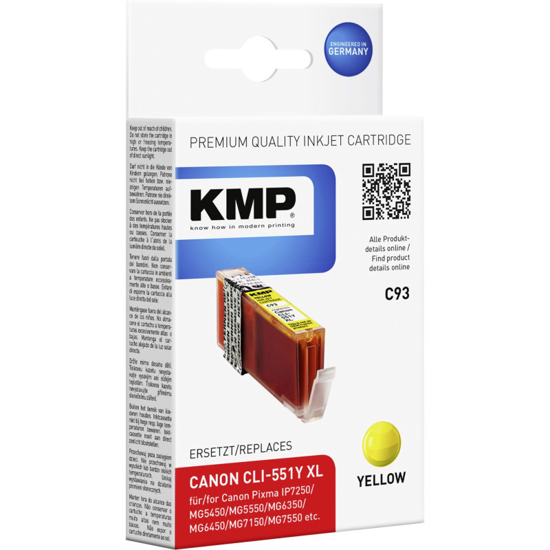 KMP C93 Tusz zolty do Canon CLI-551 Y XL