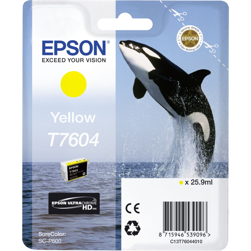 Epson Tusz zolty T 7604