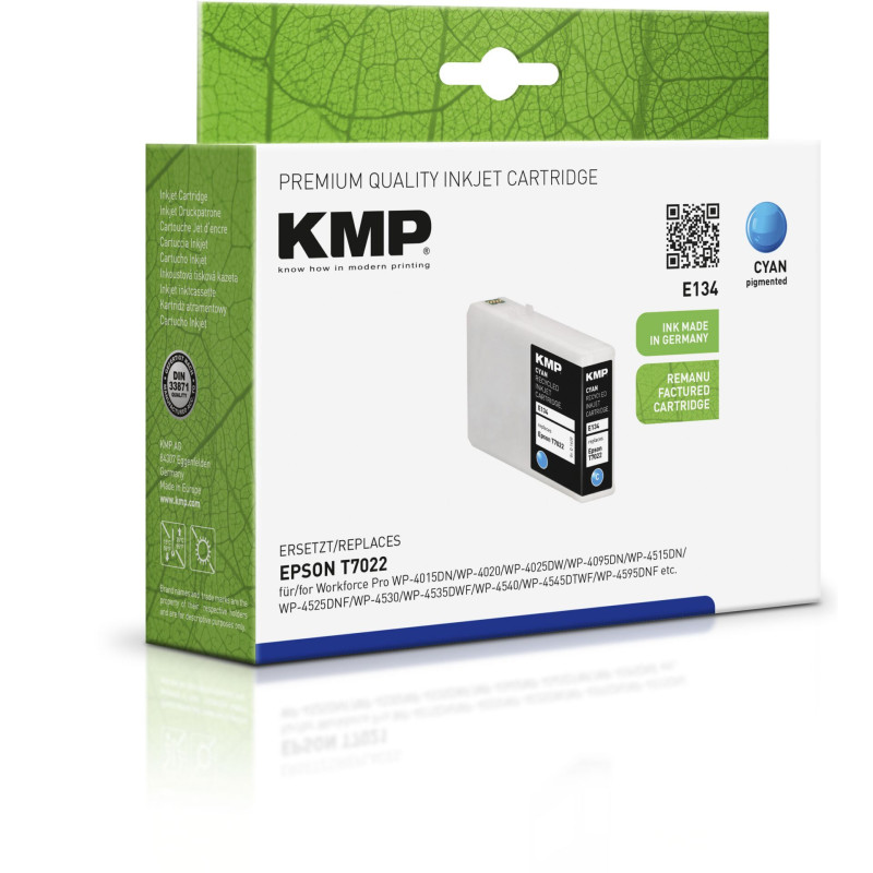 KMP E134 Tusz cyan kompatybilny z Epson T7022