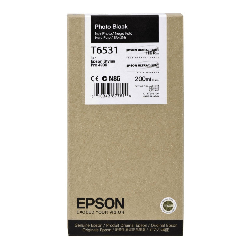 Epson Tusz photo czarny  T 653 200 ml      T 6531