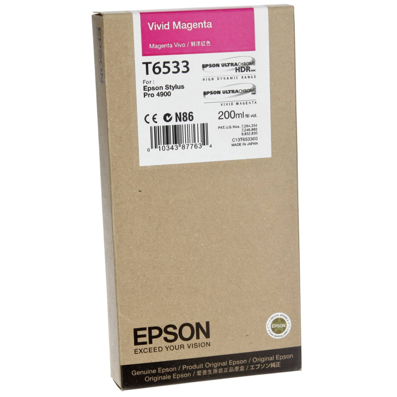 Epson Tusz vivid magenta T 653 200 ml      T 6533