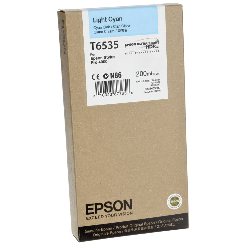 Epson Tusz jasny cyan T 653 200 ml   T 6535