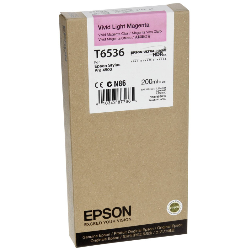 Epson Tusz vivid jasny magenta T 653 200 ml      T 6536