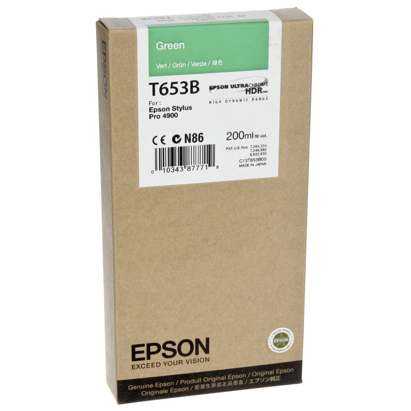 Epson Tusz zielony T 653 200 ml   T 653B