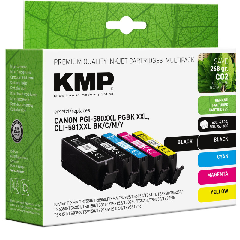 KMP Multipack kompatibel mit Canon PGI-580/CLI-581 BKCMY XXL