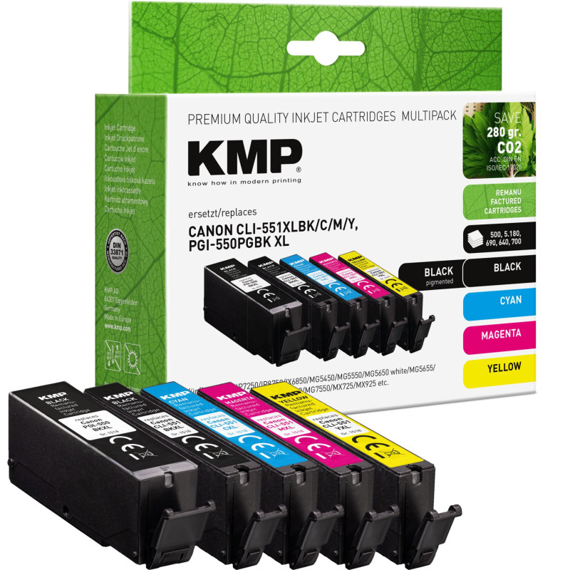 KMP Multipack kompatibel mit Canon PGI-550/CLI-551 XL