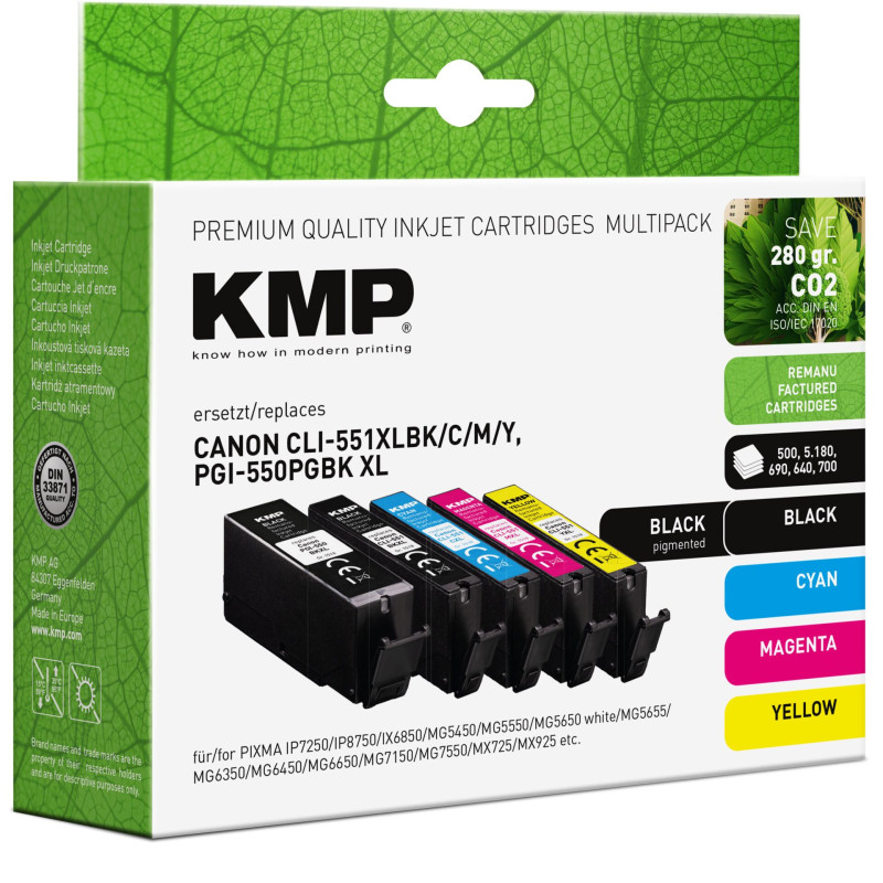 KMP Multipack kompatibel mit Canon PGI-550/CLI-551 XL