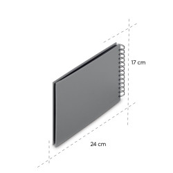 Hama  Fine Art  Spiral Steingrau 24x17 50 schwarze Seiten    9839