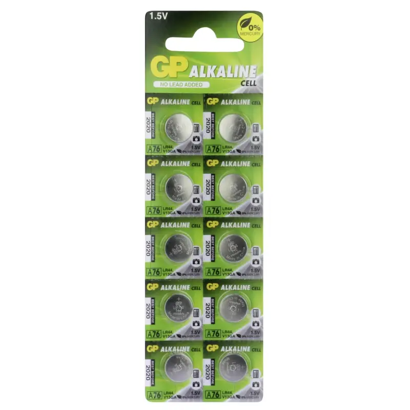 1x10 GP Alkaline LR44, 76A baterie guzikowe 1,5V