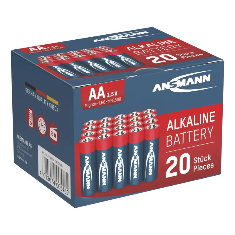 1x20 Ansmann Alkaline Mignon AA LR 6 red-line Box