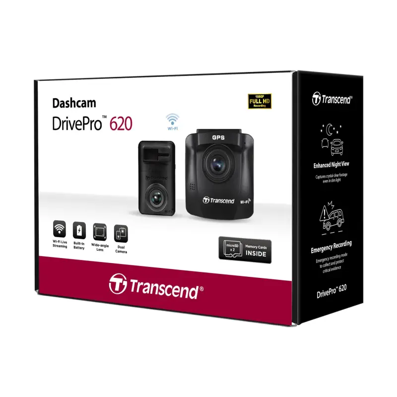 Transcend DrivePro 620 kamera z 32GB microSDHX 2 szt.