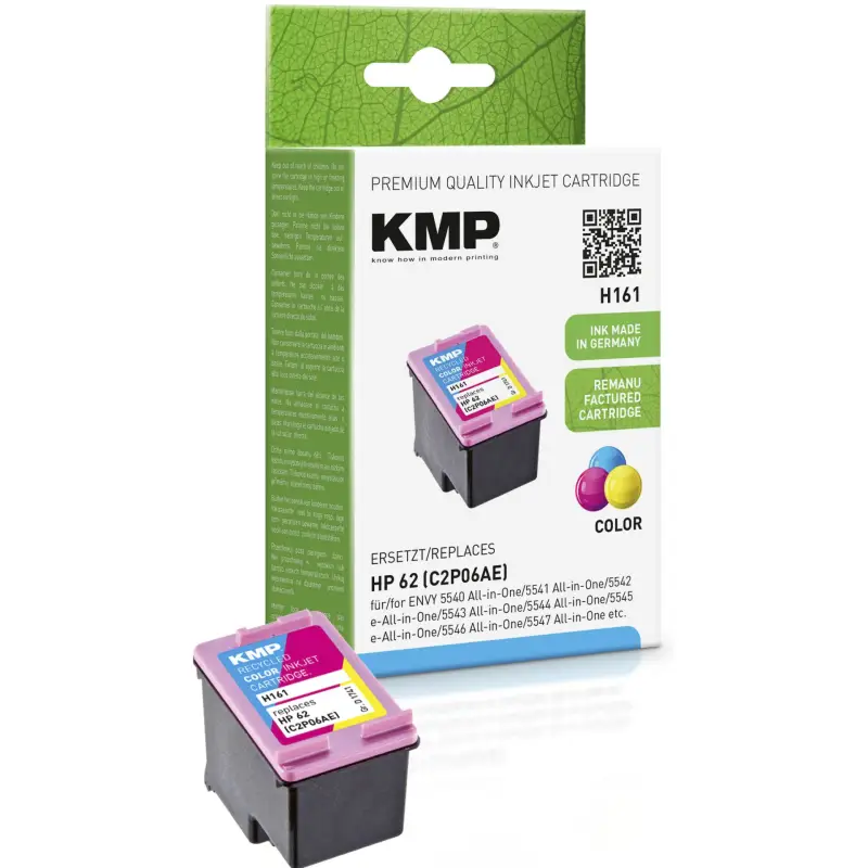 KMP H161 tusz 3 kolory kompatybilny z HP C2P06AE nr 62