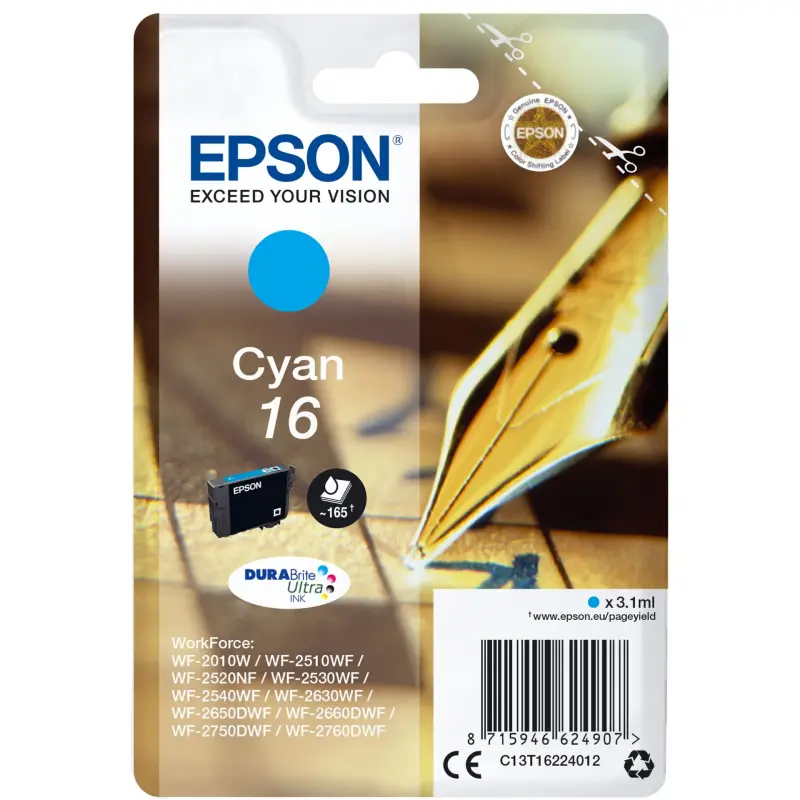 Epson Tusz cyan DURABrite Ultra T 162     T 1622