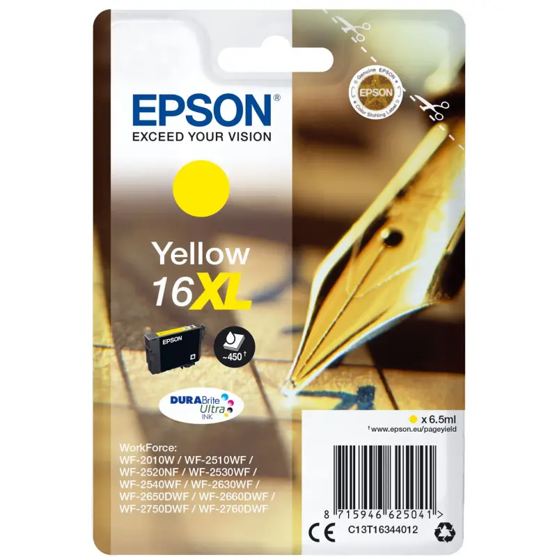 Epson Tusz XL zolty DURABrite Ultra T 163     T 1634