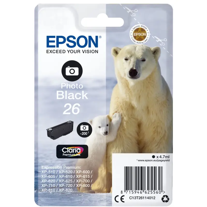 Epson Tusz photo black Claria Premium T 261      T 2611