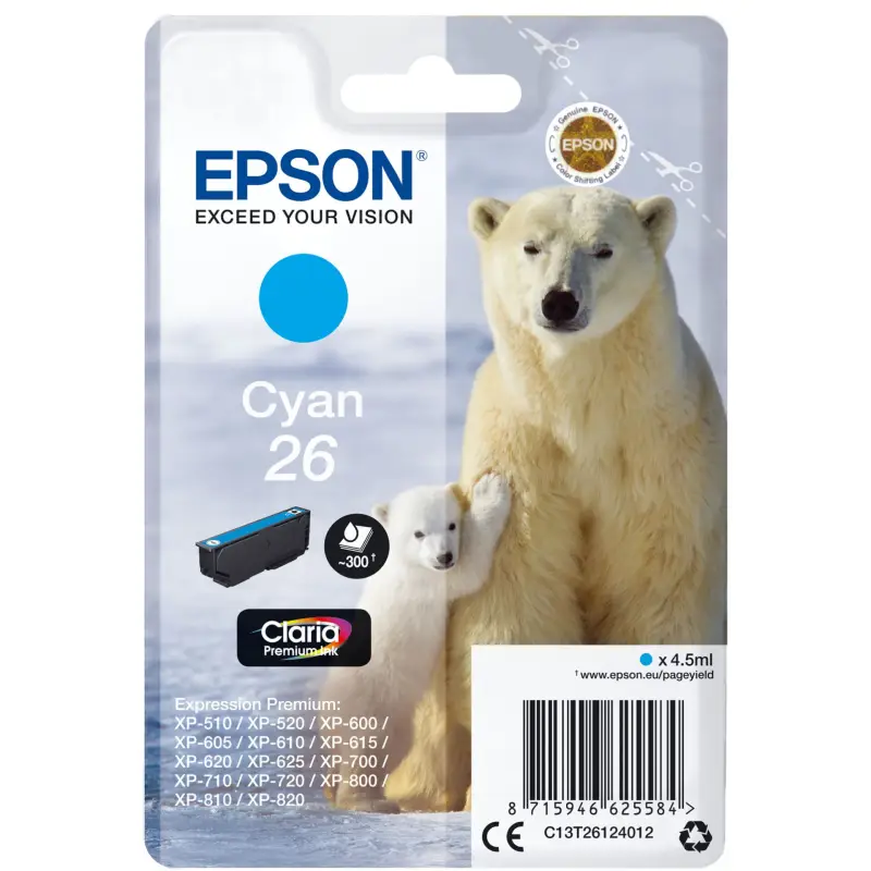 Epson Tusz cyan Claria Premium T 261      T 2612