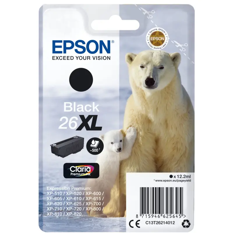 Epson Tusz XL czarny Claria Premium T 262      T 2621