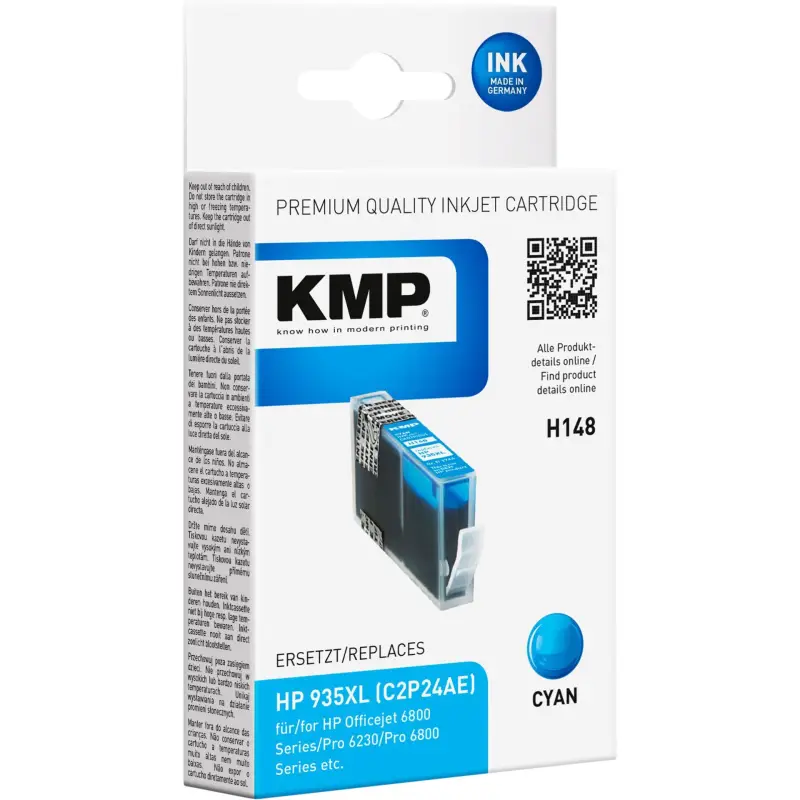 KMP H148 Tusz cyan kompatybilny z HP C2P24AE 935 XL
