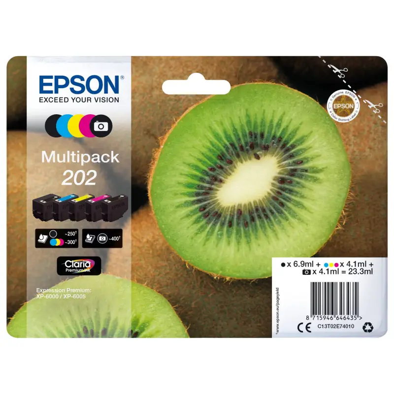 Epson multipak Claria Premium T 202 BK/PB/C/M/Y         T 02E7