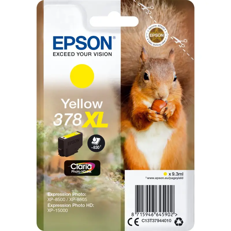Epson Tusz zolty Claria Photo HD 378 XL    T 3794