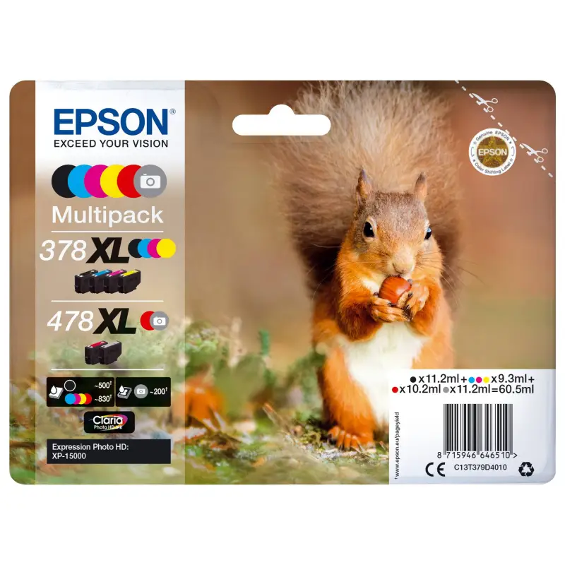 Epson multipak Claria Photo HD T 378/478 XL (6 Farben)   T 379D