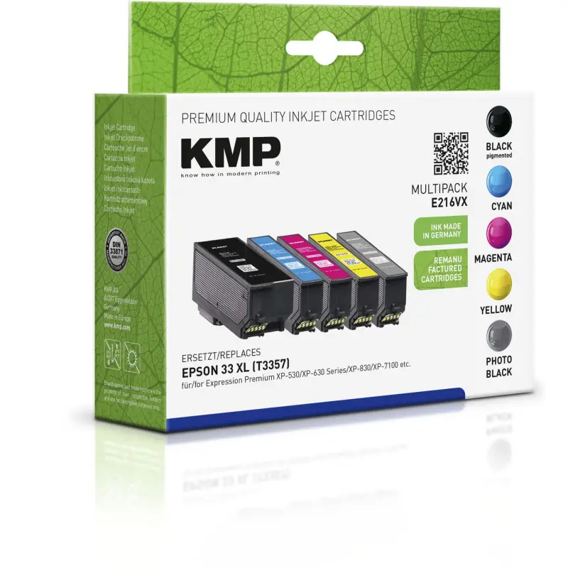 KMP E216VX multipak BK/PBK/CMY kompatybilny z Epson T 3357 XL