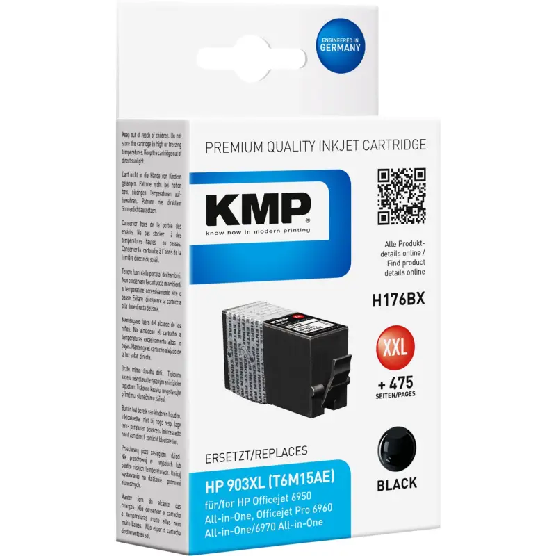 KMP H176BX Tusz czarny kompatybilny z HP T6M15AE 903XXL