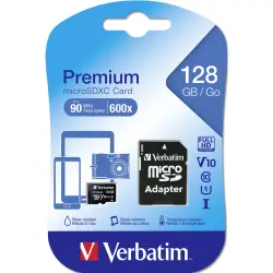 Verbatim microSDXC         128GB Class 10 UHS-I incl Adapt. 44085