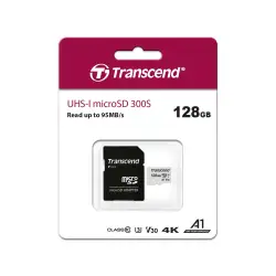 Transcend microSDXC 300S-A 128GB Class 10 UHS-I U3 V30 A1