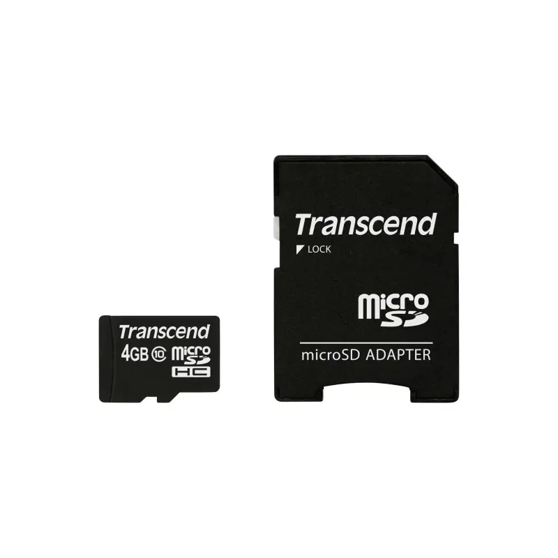 Transcend microSDHC          4GB Class 10 + adapter SD