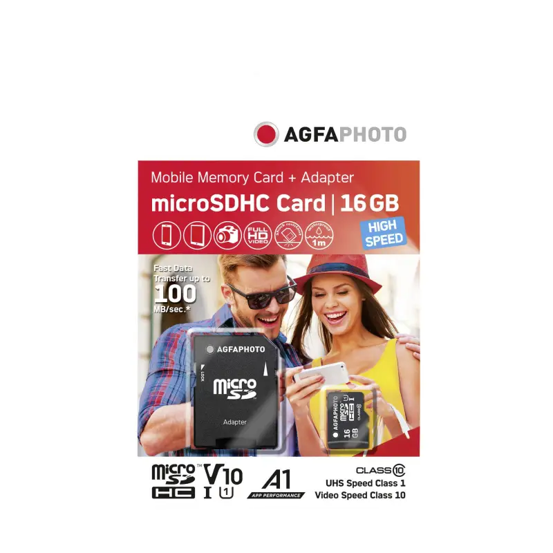 AgfaPhoto MicroSDHC UHS-I   16GB High Speed Class 10 U1 + adapter