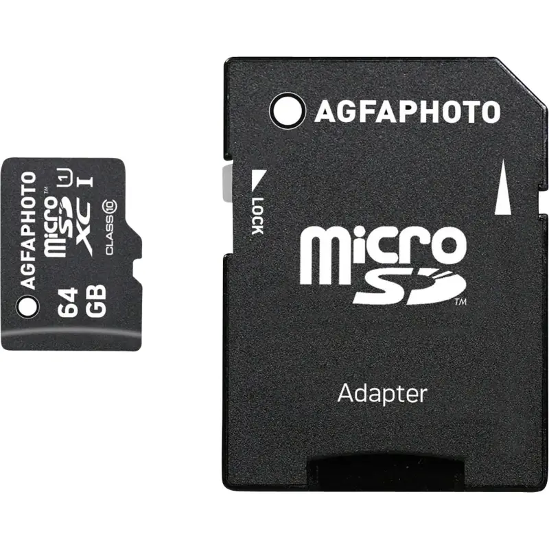 AgfaPhoto MicroSDXC UHS-I   64GB High Speed Class 10 U1 + adapter