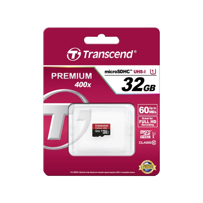 Transcend microSDHC         32GB Class 10 UHS-I 400X