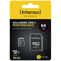 Intenso microSDXC           64GB Class 10 UHS-I U1 Performance
