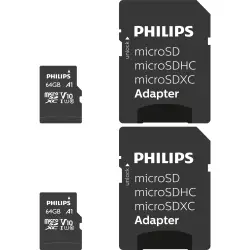 Philips MicroSDXC 2-Pack    64GB Class 10 UHS-I U1 incl. Adapter