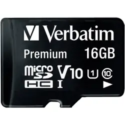 Verbatim microSDHC          16GB Class 10 UHS-I incl Adapt. 44082