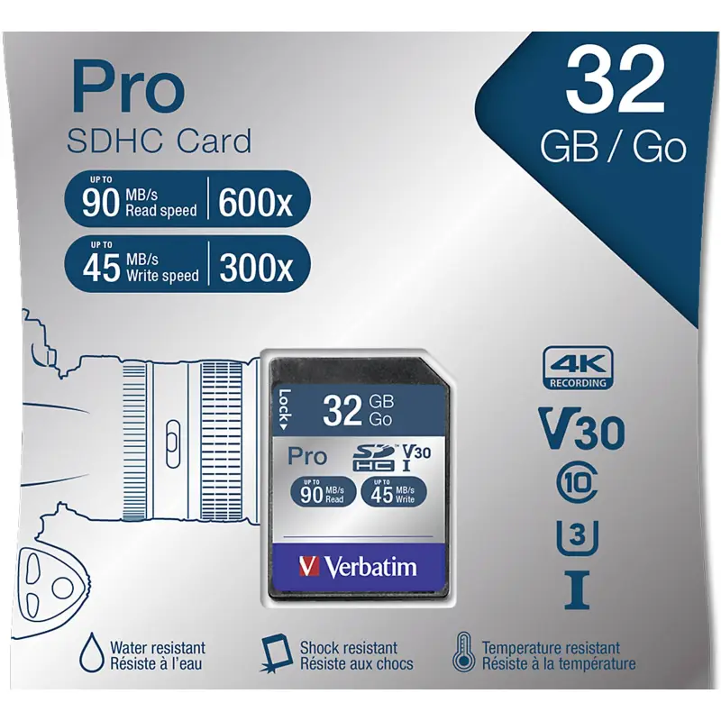 Verbatim SDHC Card Pro 32GB Class 10 UHS-I