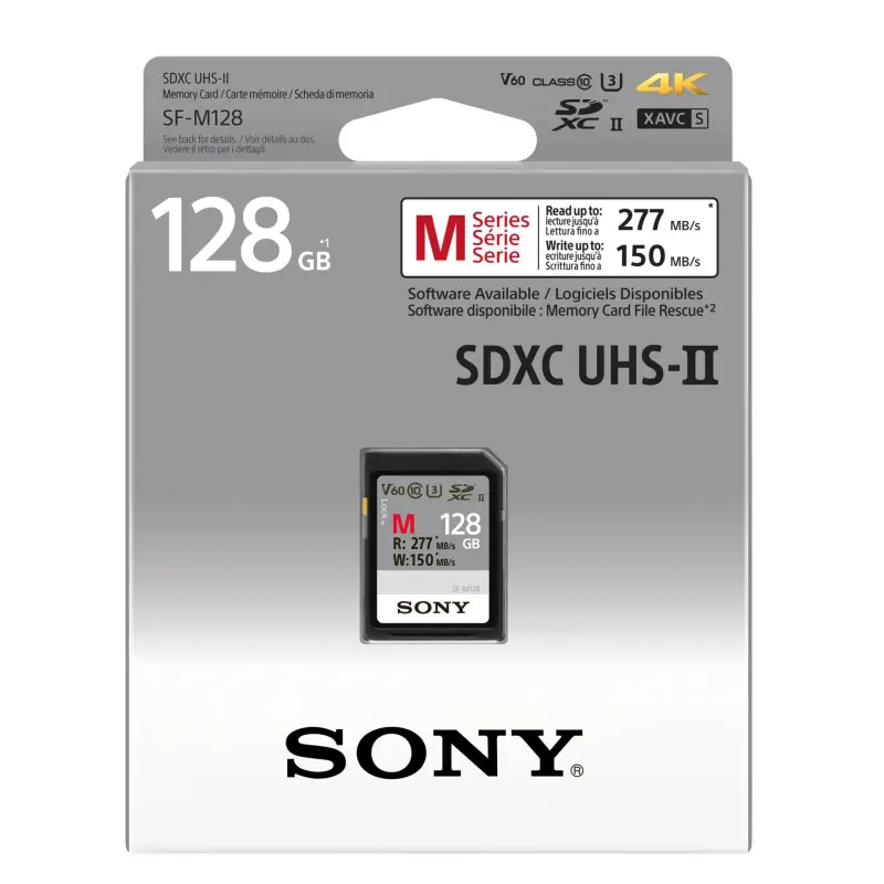 Sony SDXC M series         128GB UHS-II Class 10 U3 V60