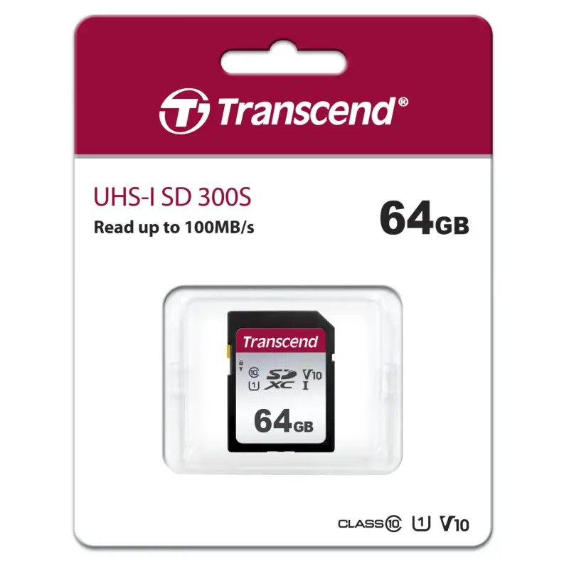Transcend SDXC 300S         64GB Class 10 UHS-I U1