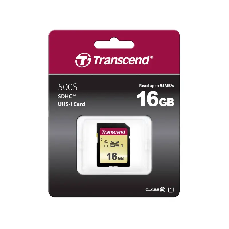 Transcend SDHC 500S         16GB Class 10 UHS-I U1 V30